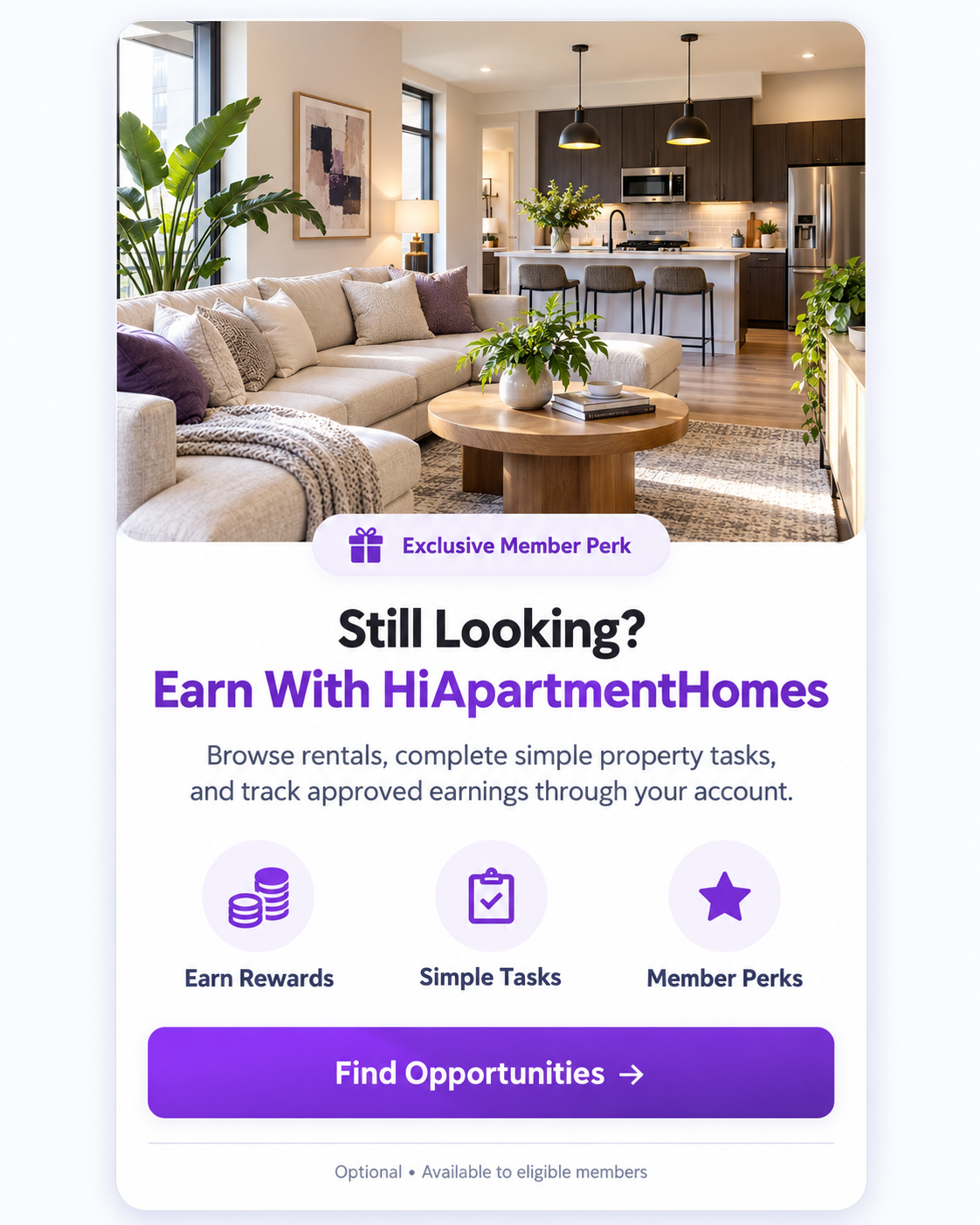 HiApartmentHomes optional featured offer